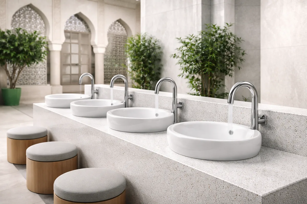 Où trouver des lavabos d'ablutions en céramique antibactérienne pour mosquées